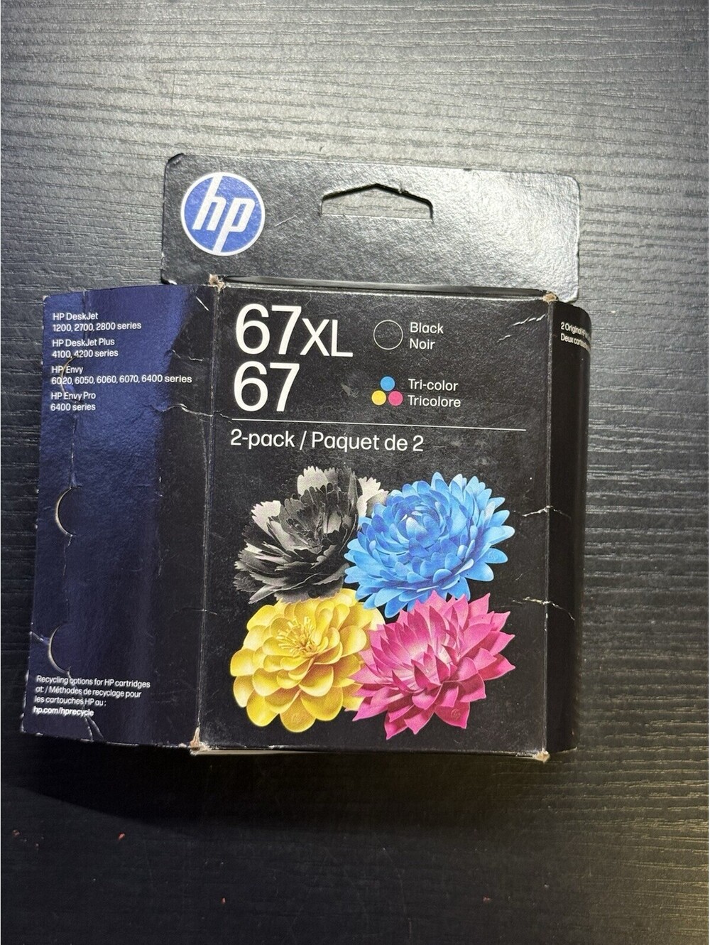 HP 67XL Black & 67 Tri-Color Genuine OEM Ink 2 Pack 3YP30AN Exp 2027